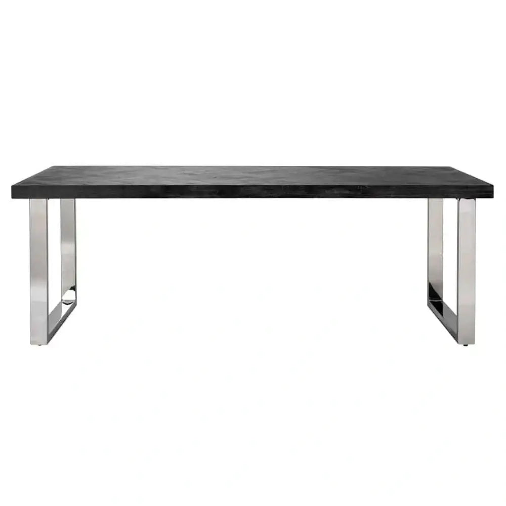 Product photograph of Richmond Interiors Blackbone Dining Table In Silver from Olivia's.