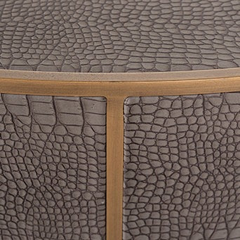 Product photograph of Richmond Classio Brushed Gold Round Coffee Table from Olivia's.