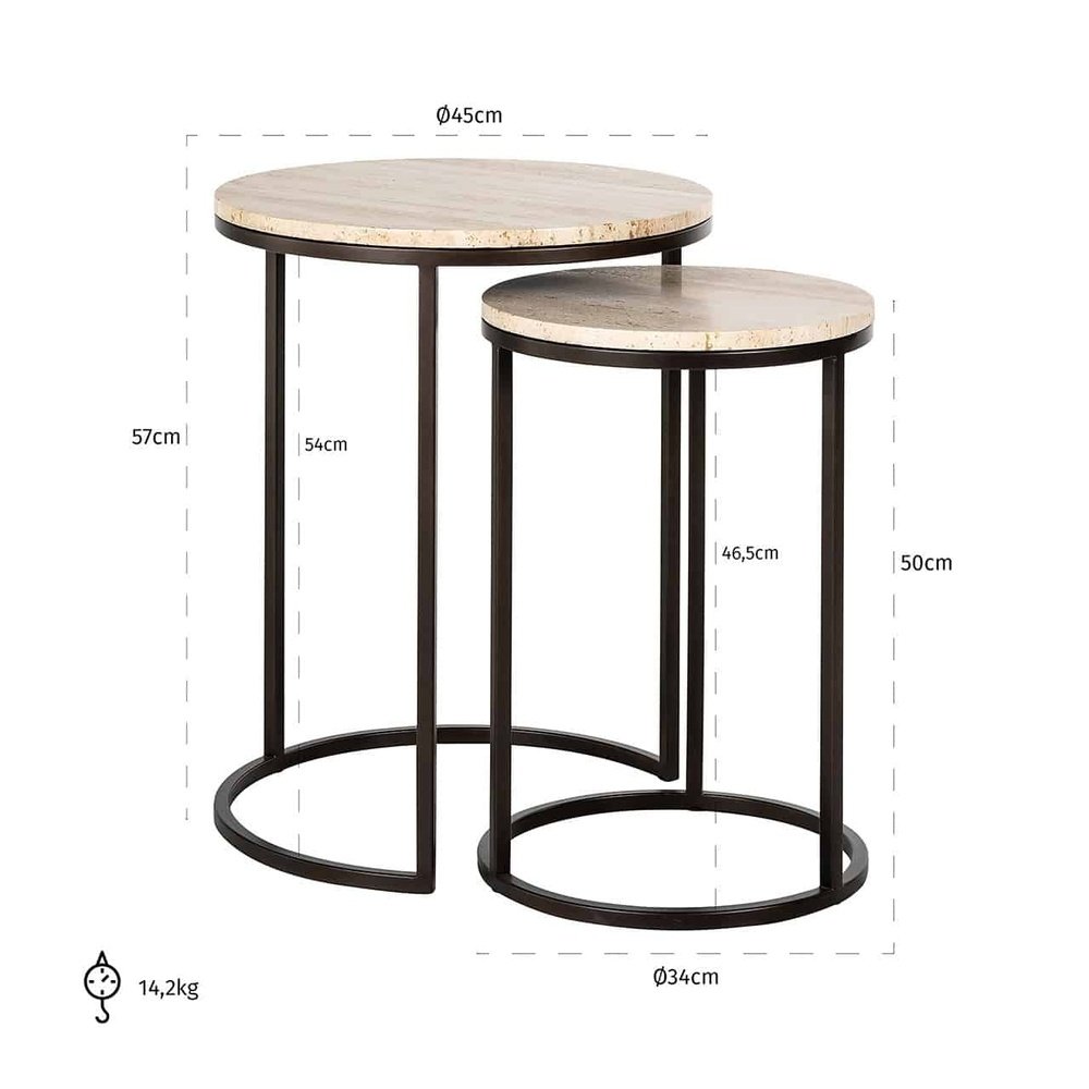 Product photograph of Richmond Interiors Avalon Side Table Set Of 2 In Bronze from Olivia's.