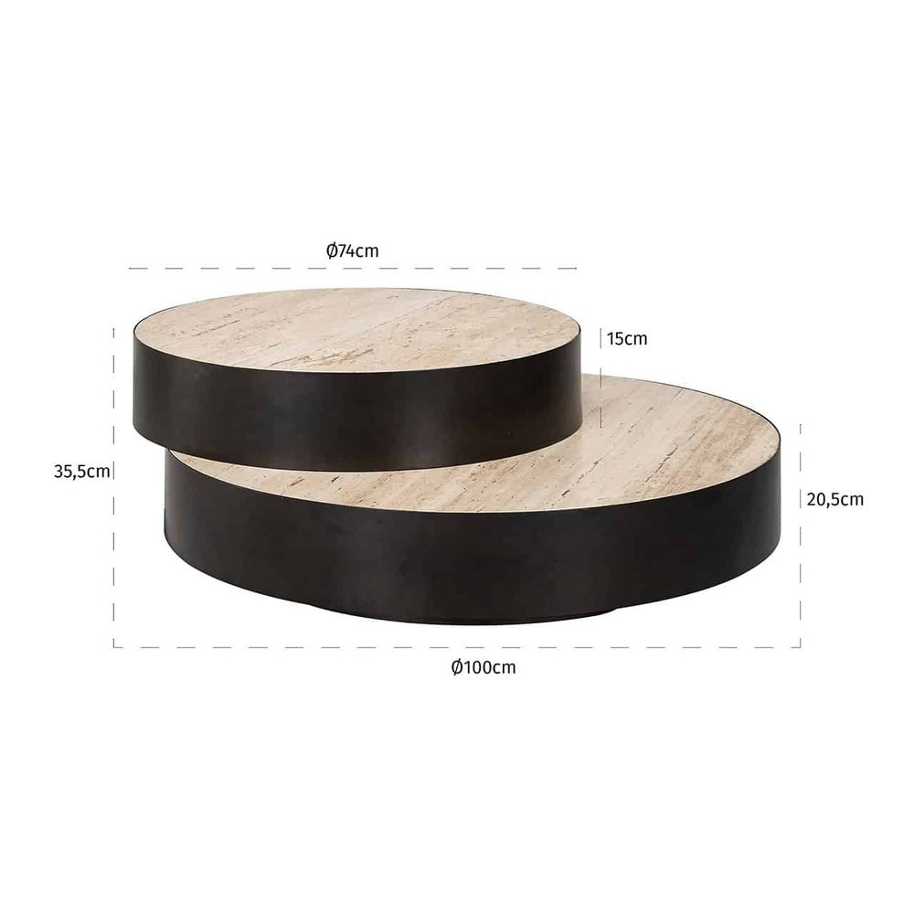 Product photograph of Richmond Interiors Avalon Round Layered Coffee Table from Olivia's.