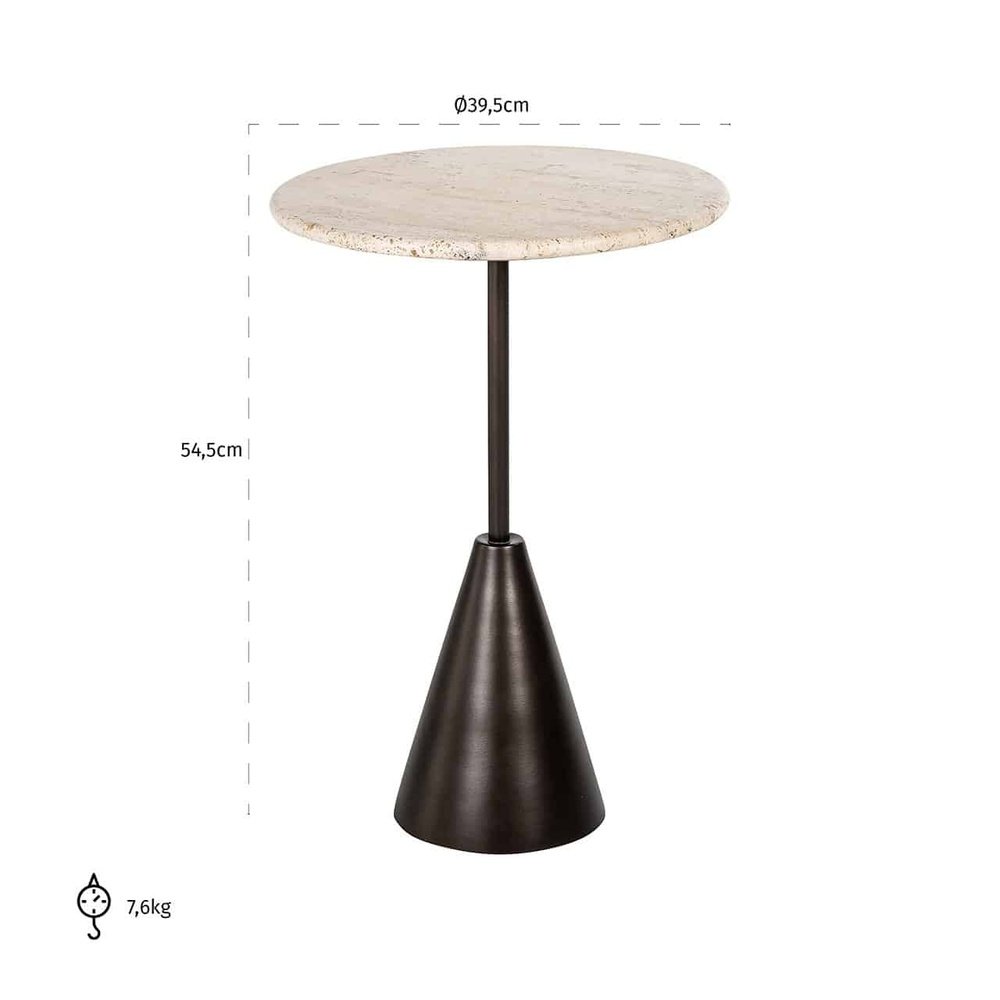 Product photograph of Richmond Interiors Avalon Round Side Table In Bronze from Olivia's.