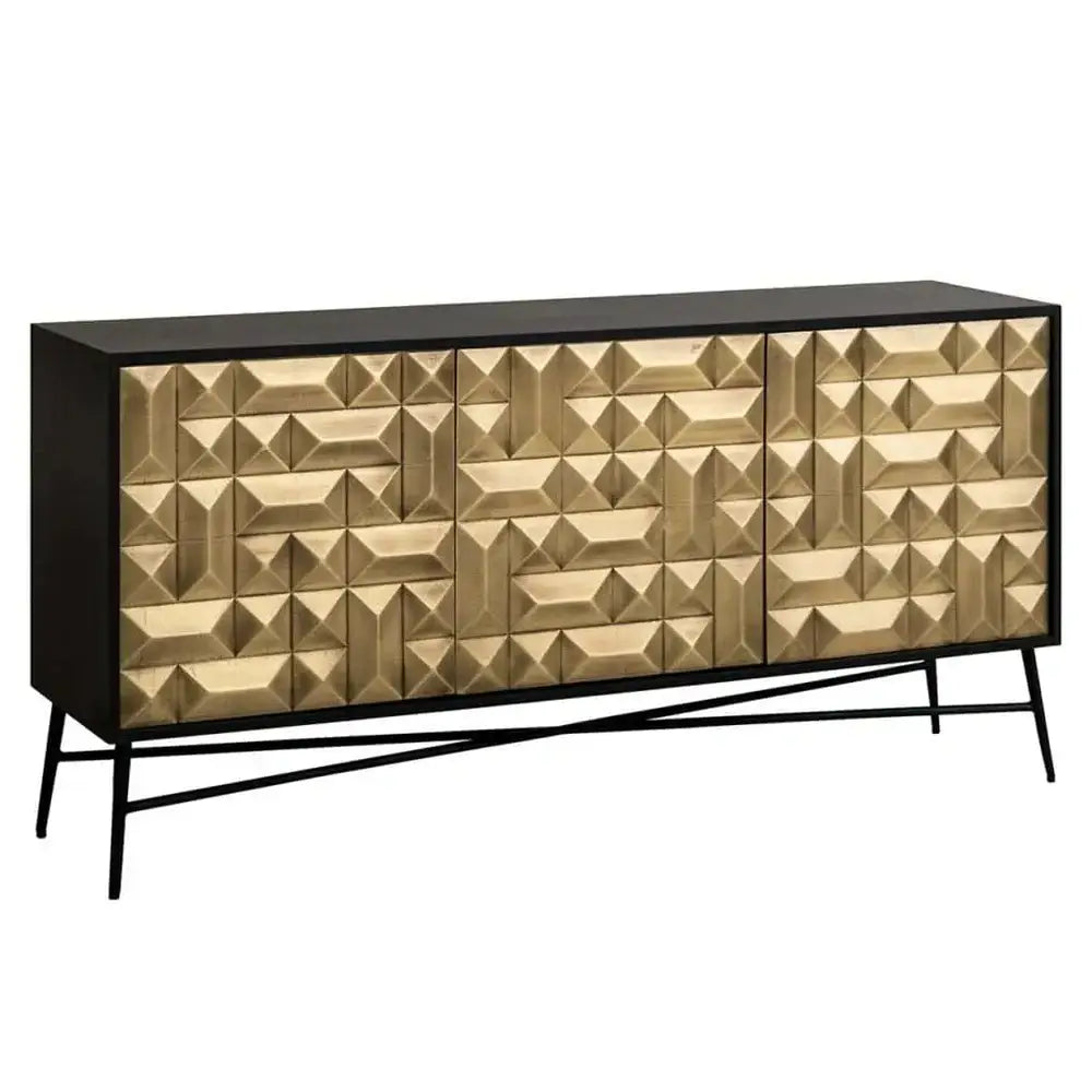 Product photograph of Richmond Interiors Tetro Sideboard In Gold from Olivia's