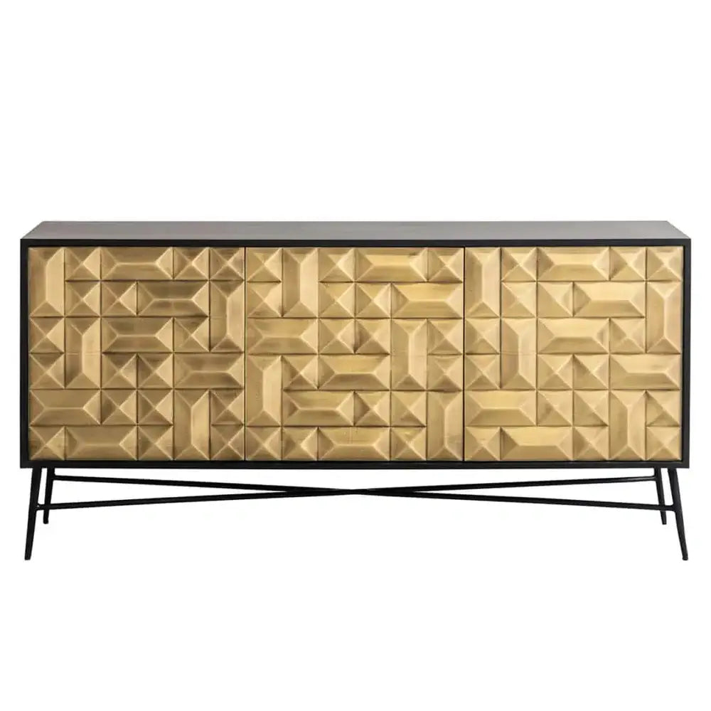 Product photograph of Richmond Interiors Tetro Sideboard In Gold from Olivia's.