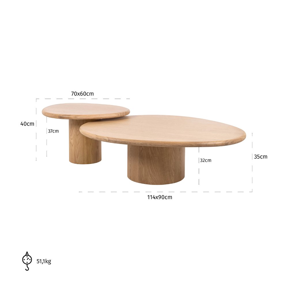 Product photograph of Richmond Interiors Oakley Set Of 2 Coffee Tables from Olivia's.