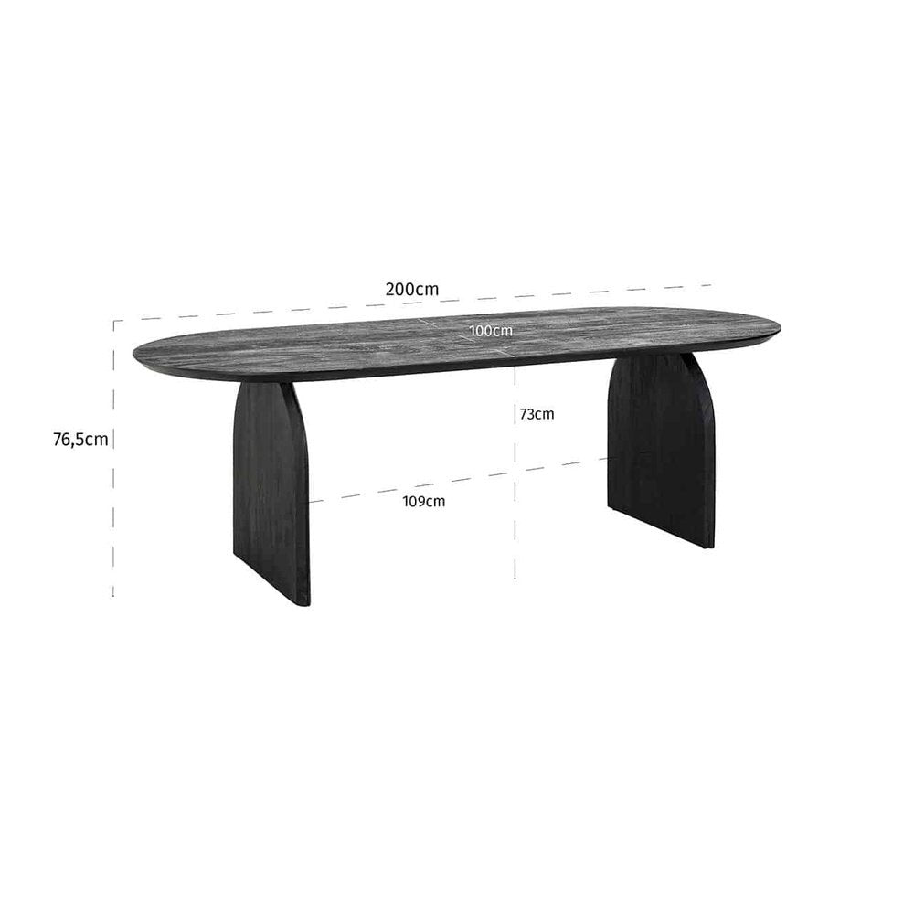 Product photograph of Richmond Interiors Hudson Dining Table In Black 235cm from Olivia's.