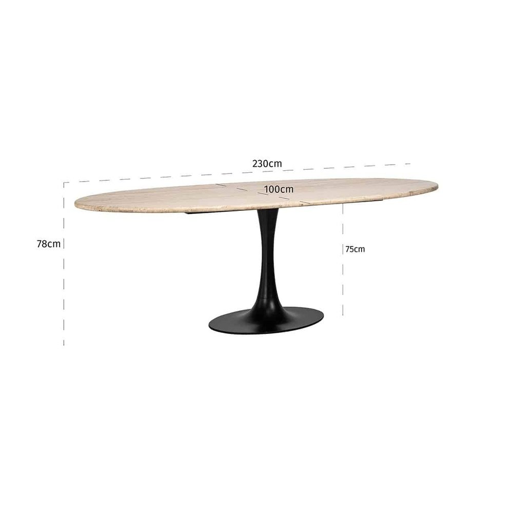 Product photograph of Richmond Interiors Oval Hampton Dining Table from Olivia's.