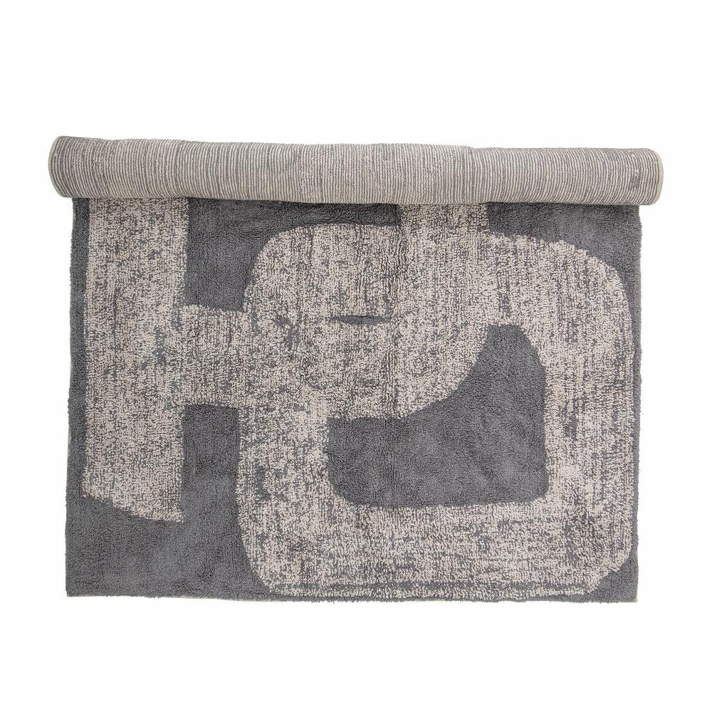 Product photograph of Bloomingville Addo Cotton Rug In Grey Outlet from Olivia's