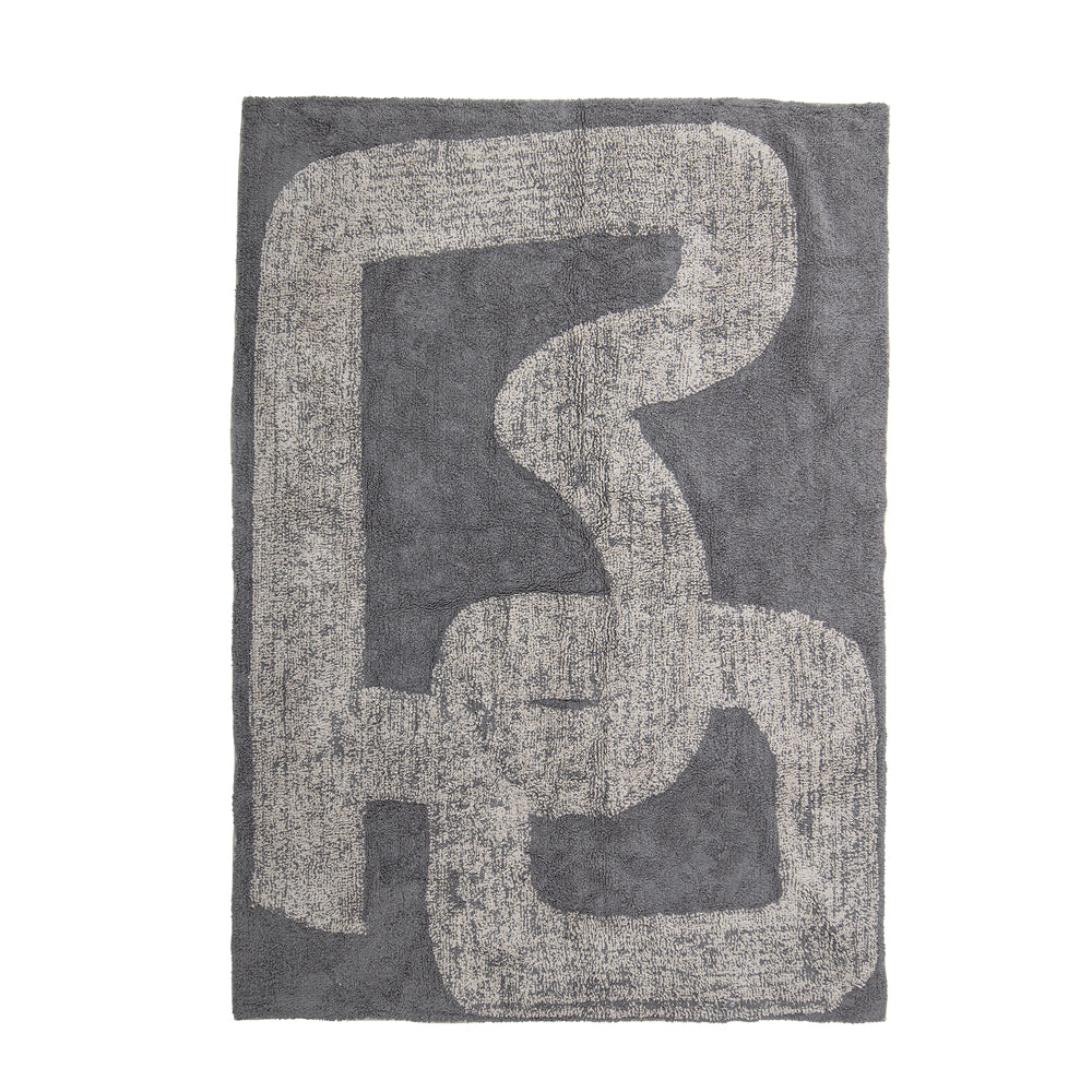 Product photograph of Bloomingville Addo Cotton Rug In Grey Outlet from Olivia's.