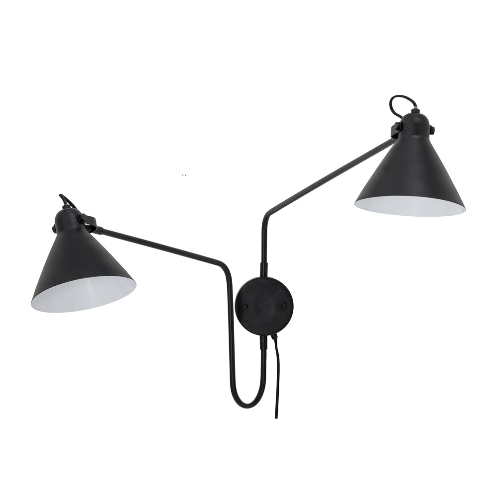 Product photograph of Copy Of Bloomingville Felicity Wall Lamp In Black Metal Outlet from Olivia's