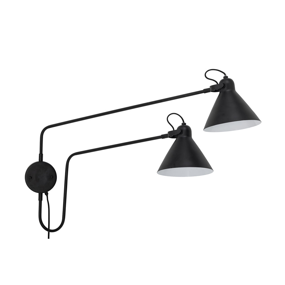 Product photograph of Copy Of Bloomingville Felicity Wall Lamp In Black Metal Outlet from Olivia's.