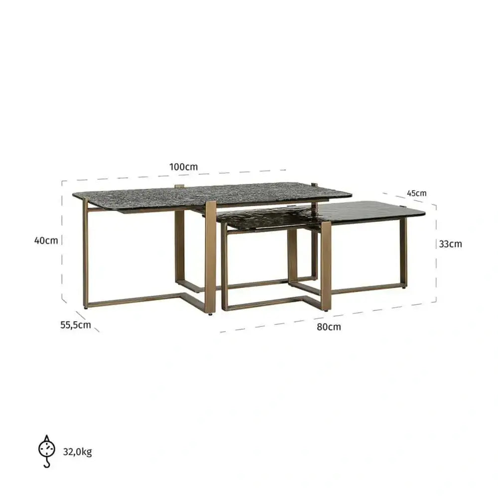 Product photograph of Richmond Interiors Sterling Set Of 2 Coffee Tables from Olivia's.