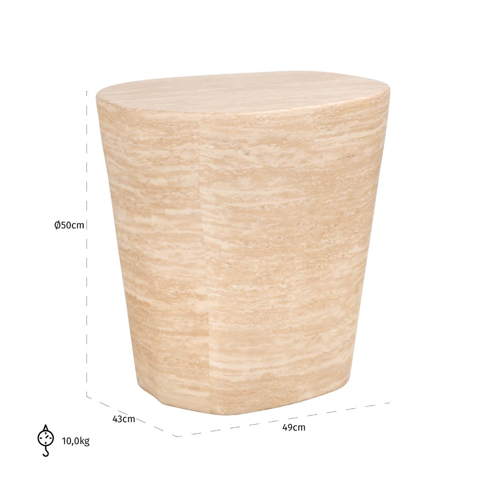 Product photograph of Richmond Interiors Fictus Side Table - Faux Travertine from Olivia's.