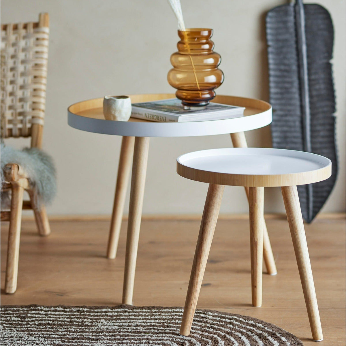 Product photograph of Bloomingville Cappuccino Coffee Table In White Wood from Olivia's.