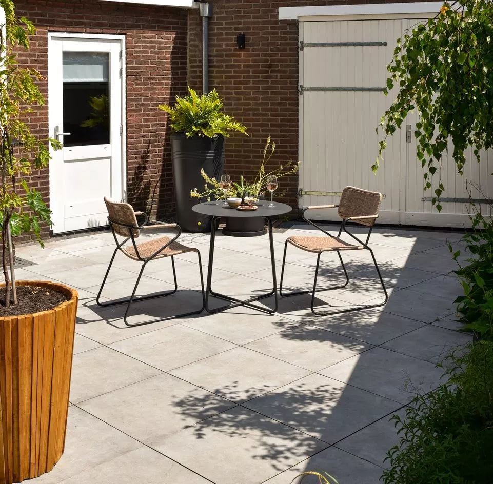 Product photograph of Olivia S Outdoor Sienna 2 Seater Bistro Dining Set In Natural And Steel from Olivia's