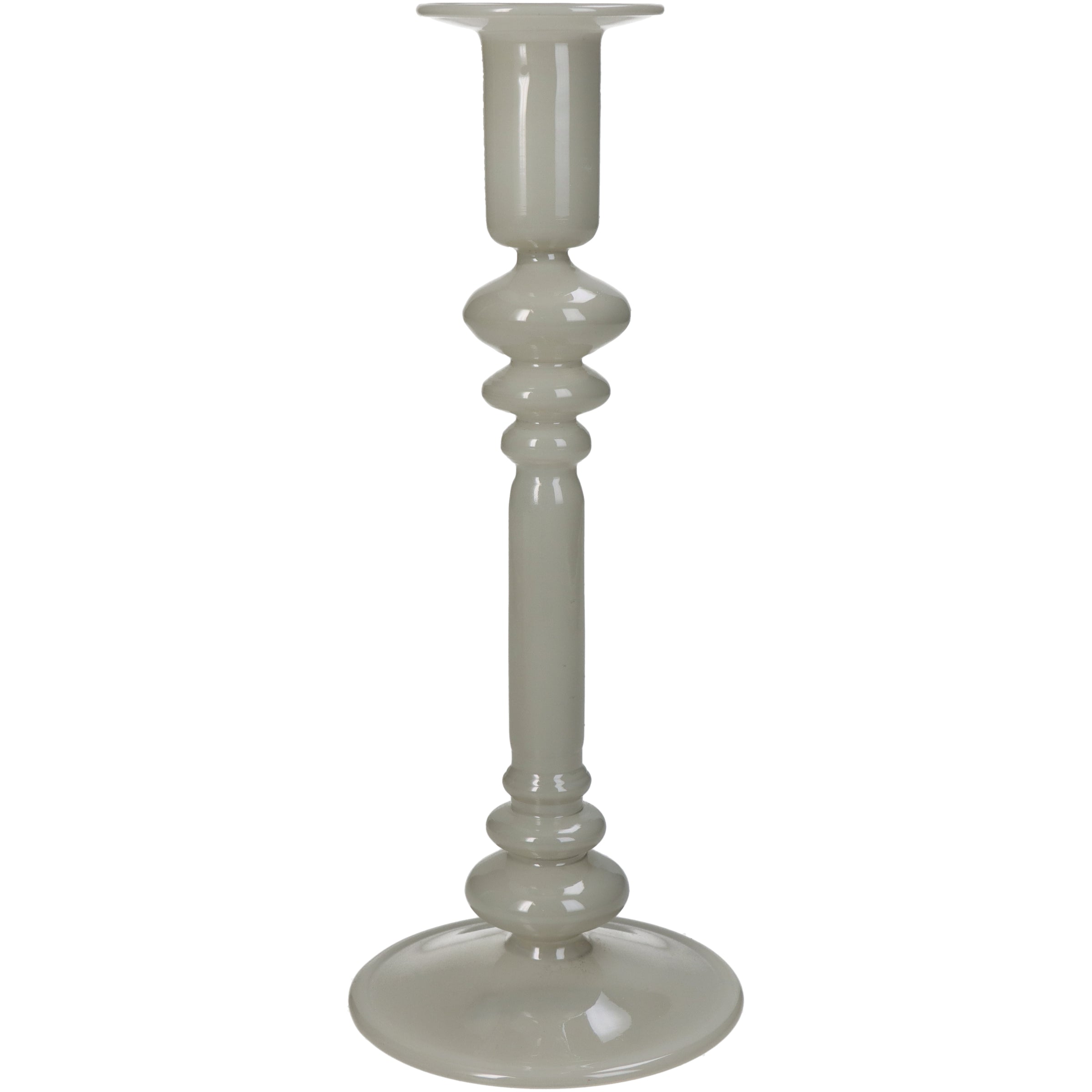 Product photograph of Libra Interiors Glass Candle Stick In Ivory from Olivia's.