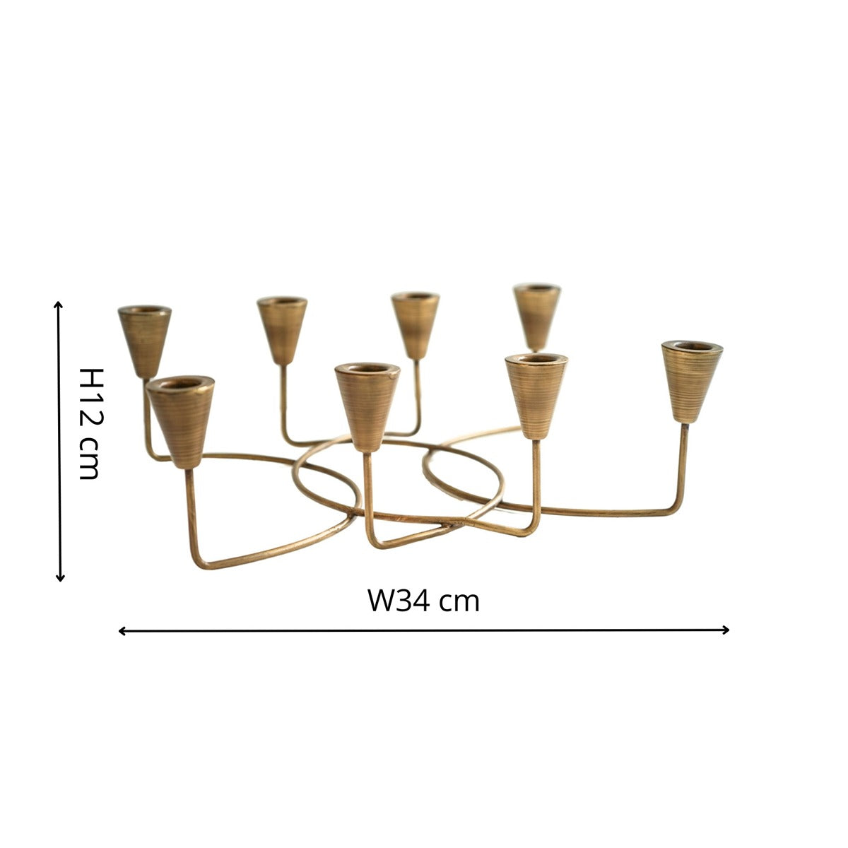 Product photograph of Ivyline Circular 8 Pc Candle Holder In Antique Bronze from Olivia's.