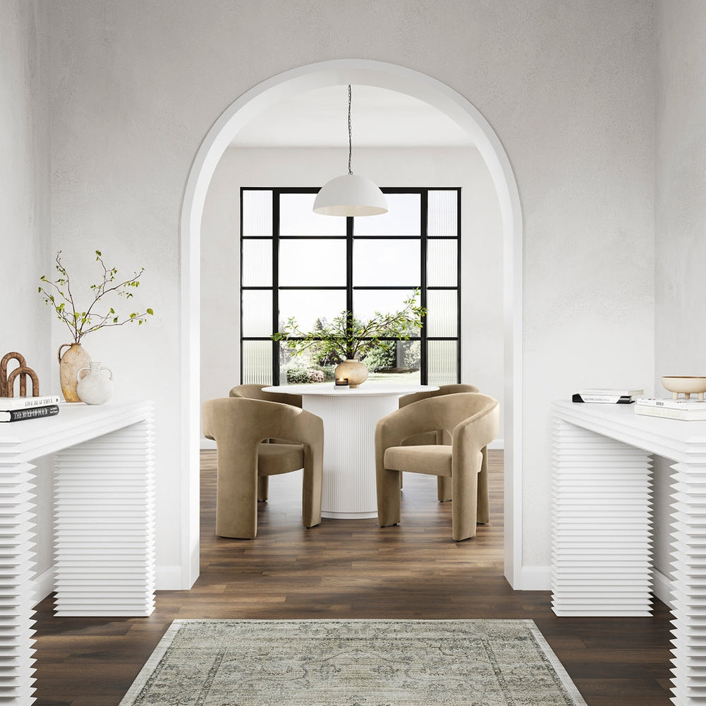 Product photograph of O Co Albie Dining Chair - Grey Velvet Outlet from Olivia's.