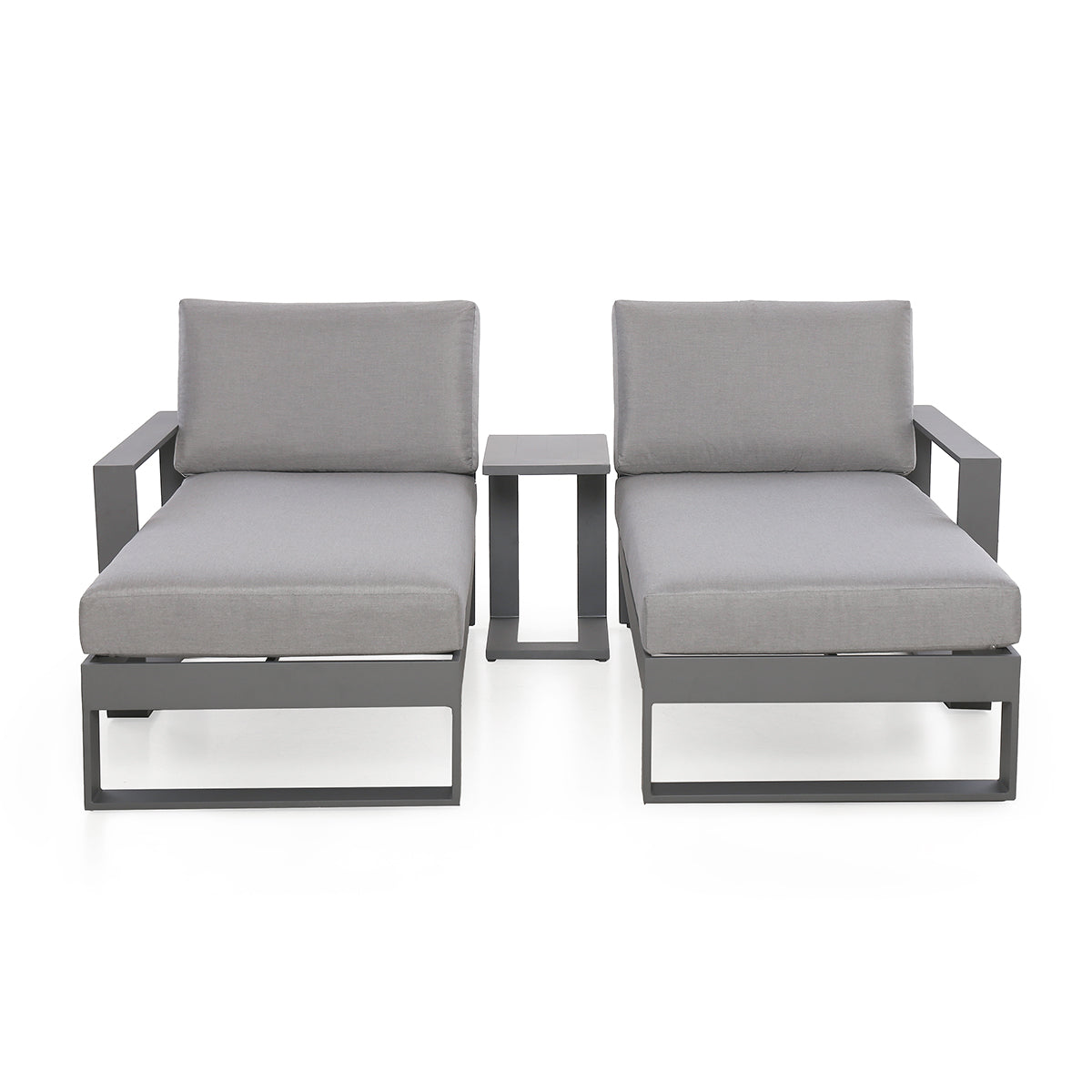 Product photograph of Maze Outdoor Amalfi Armless Sunlounger In Grey from Olivia's