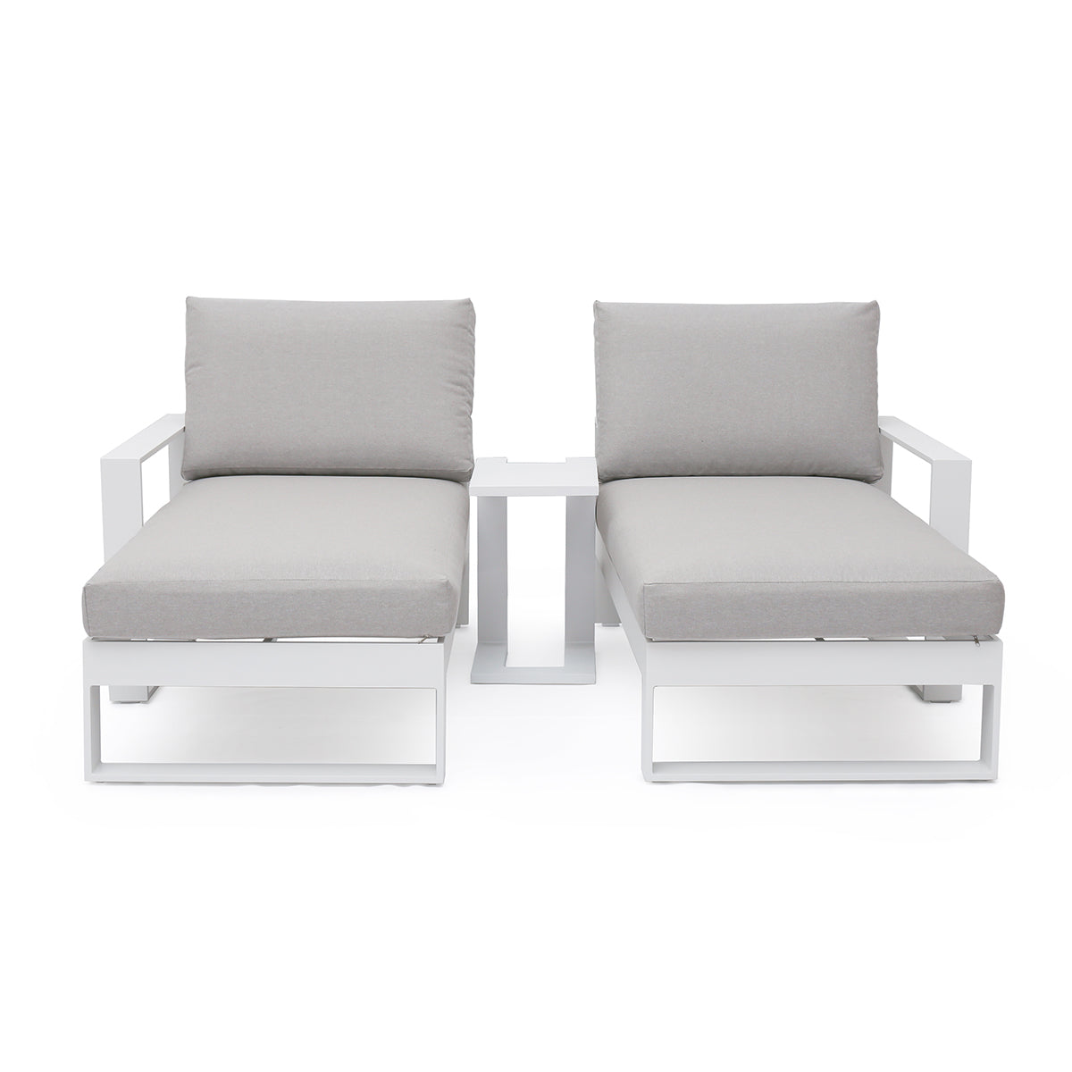 Product photograph of Maze Outdoor Amalfi Armless Sunlounger In White from Olivia's