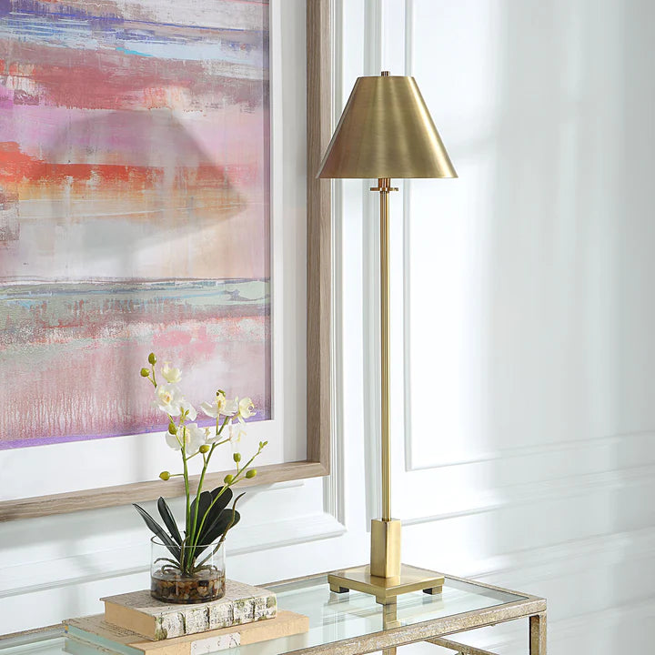 Product photograph of Mindy Brownes Piers Buffet Lamp In Brass from Olivia's.