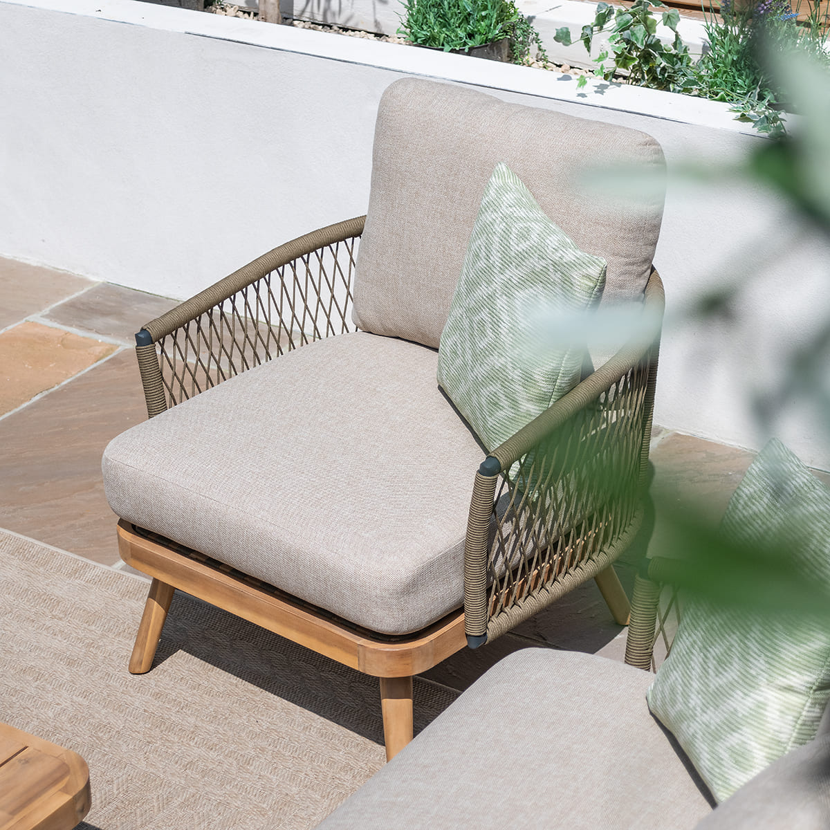 Product photograph of Maze Outdoor Bali Rope Weave 3 Seater Sofa Set In Beige from Olivia's.