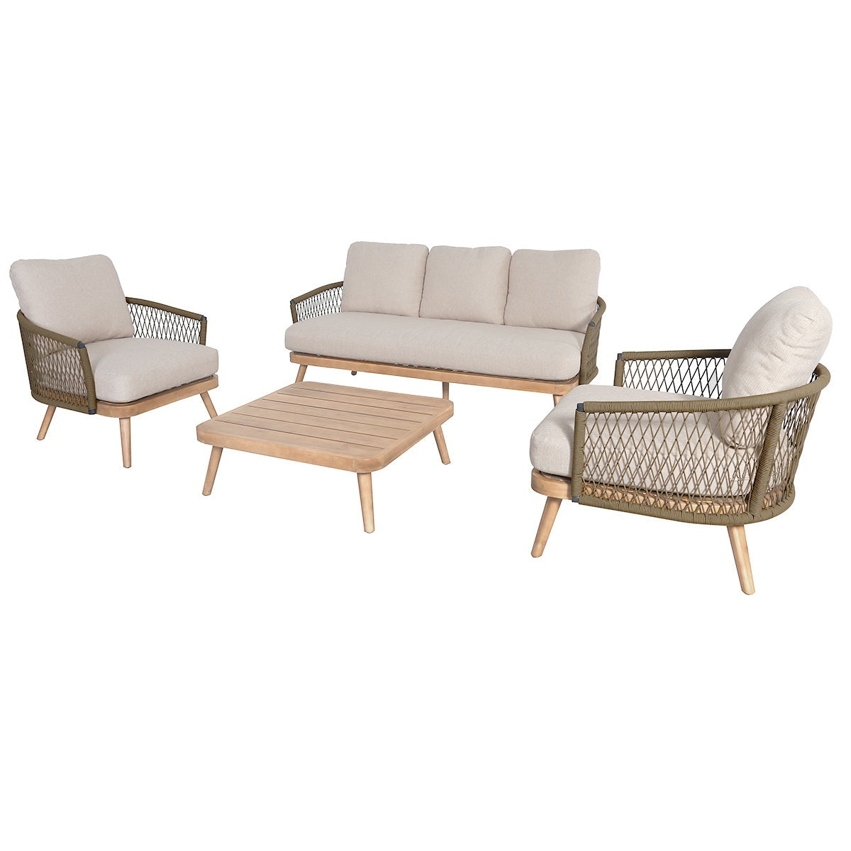 Product photograph of Maze Outdoor Bali Rope Weave 3 Seater Sofa Set In Beige from Olivia's