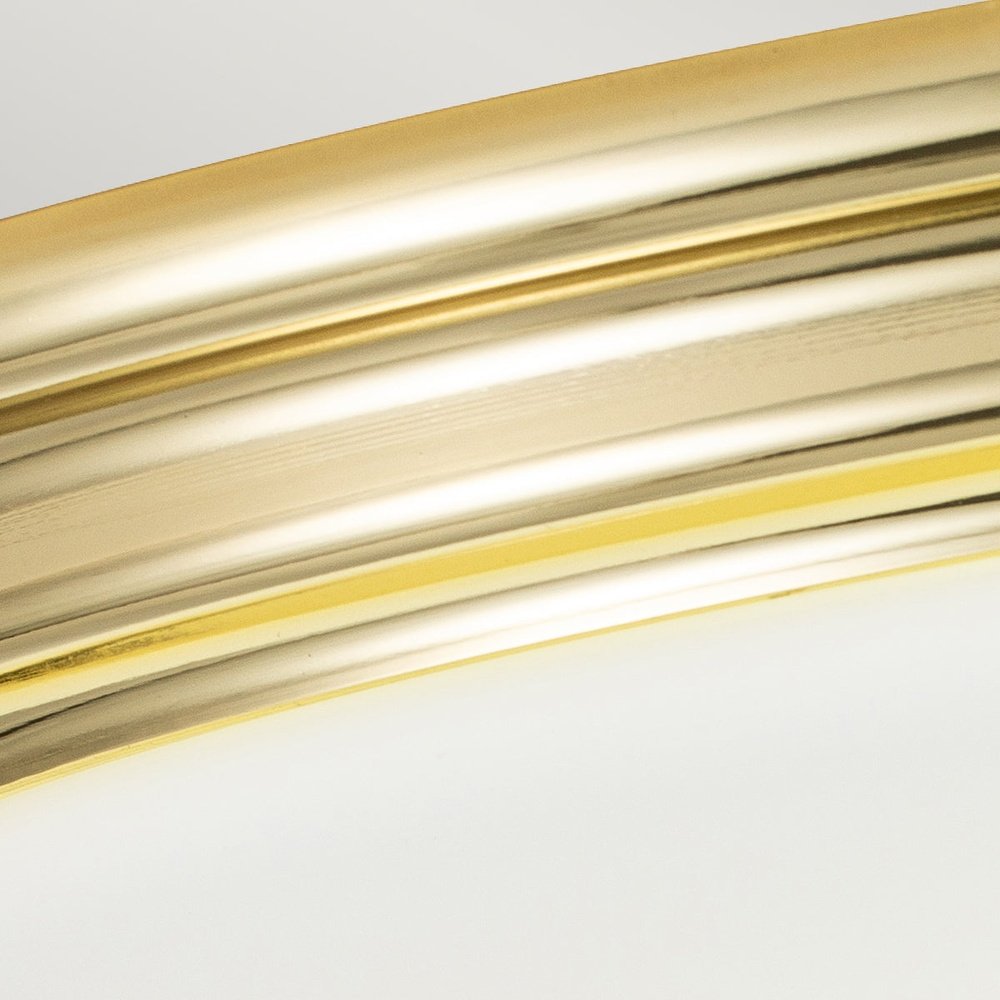 Product photograph of Elstead Lighting Brompton 1 Light Flush Mount Light In Polished Brass from Olivia's.