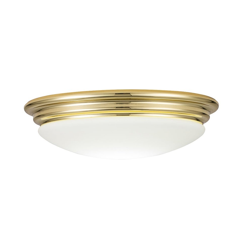 Product photograph of Elstead Lighting Brompton 1 Light Flush Mount Light In Polished Brass from Olivia's