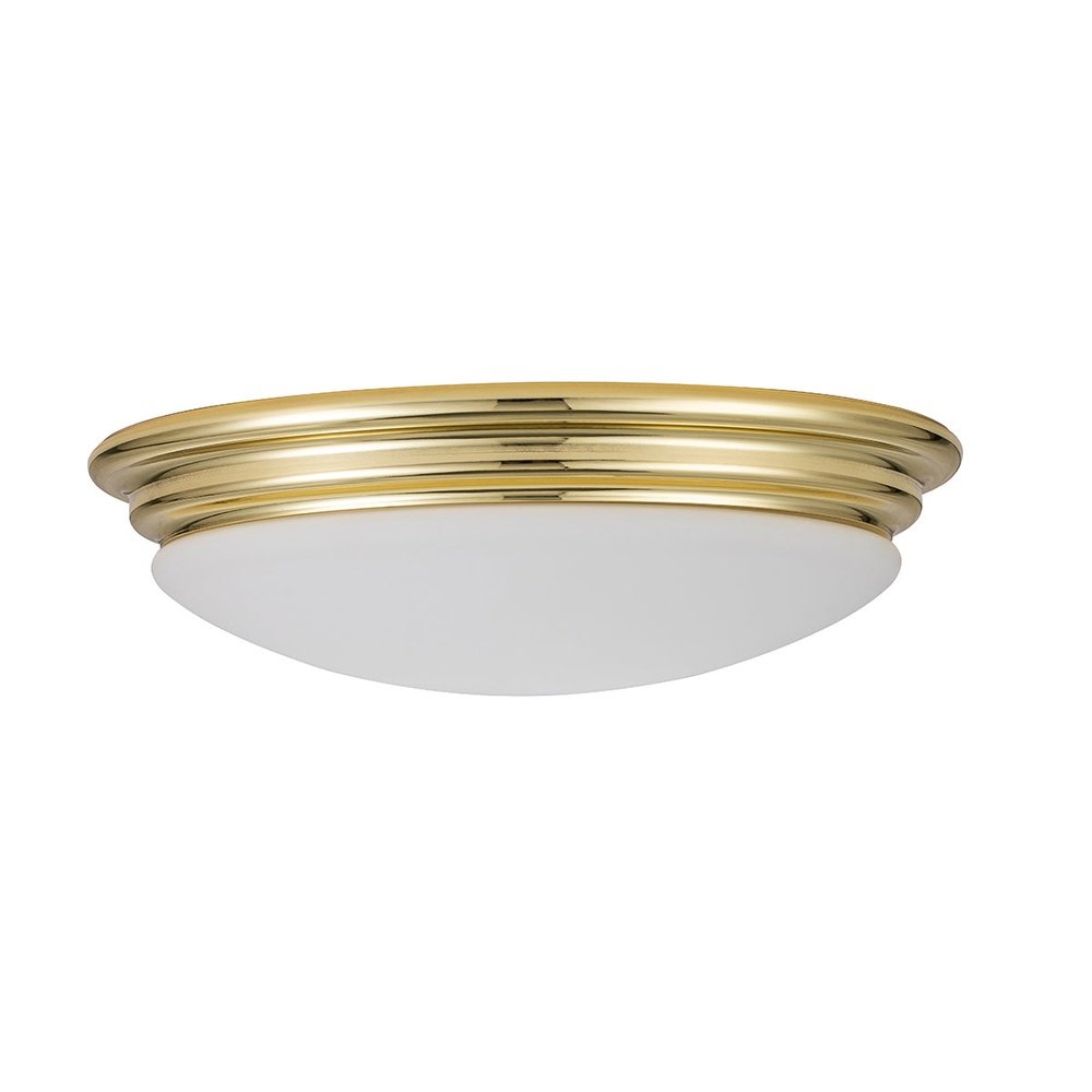 Product photograph of Elstead Lighting Brompton 1 Light Flush Mount Light In Polished Brass from Olivia's.