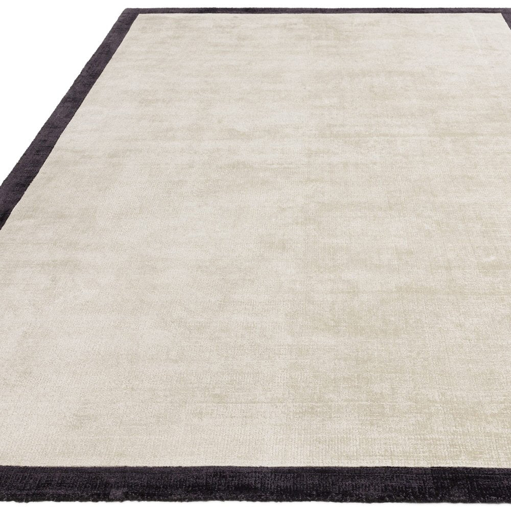 Product photograph of Asiatic Carpets Blade Border Rug Putty Charcoal 200x200cm from Olivia's.