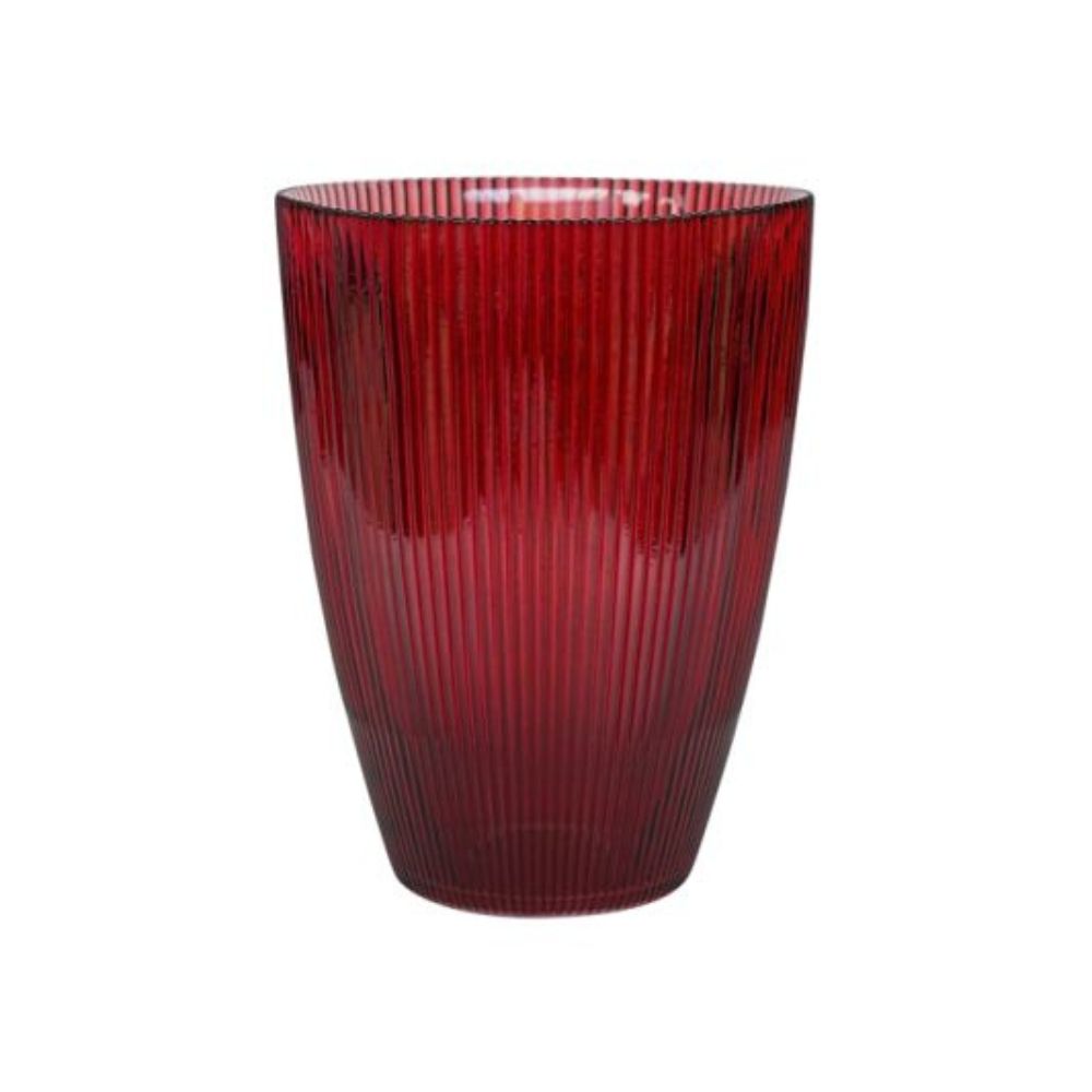 Ivyline Tall Ribbed Vase In Burgundy