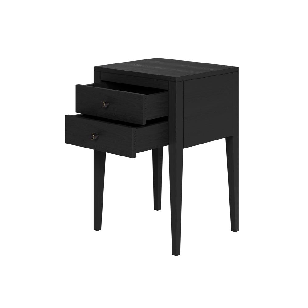 DI Designs Radford Bedside Table 2 Drawers - Black