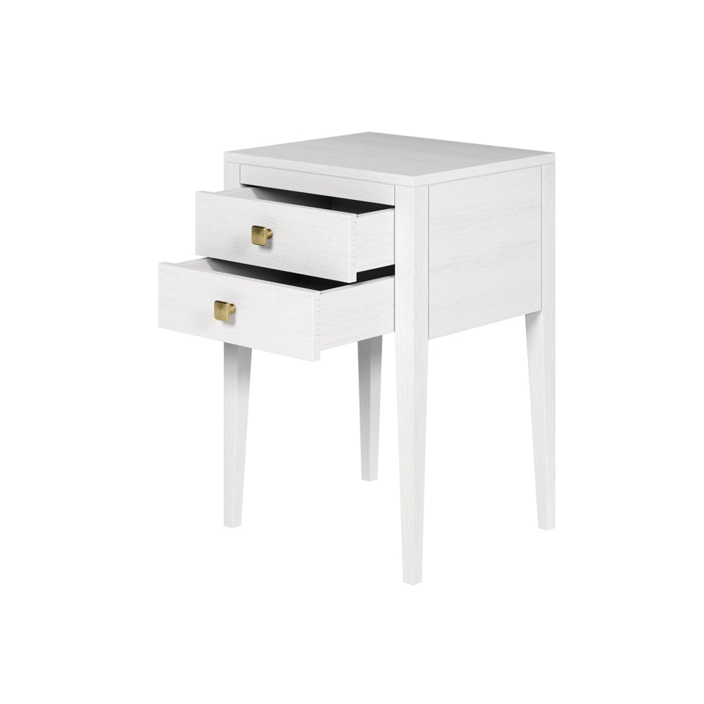 Product photograph of Di Designs Radford Bedside Table 2 Drawers - White from Olivia's.