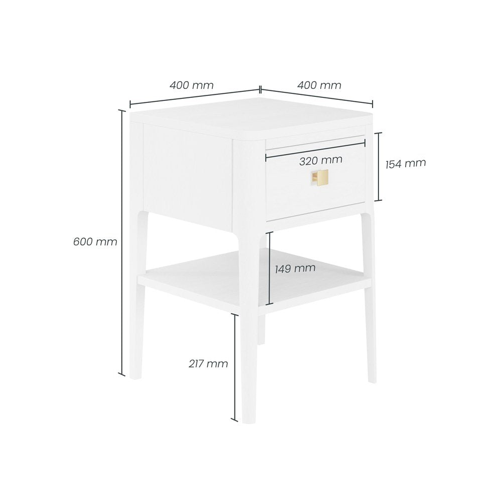 Product photograph of Di Designs Abberley Bedside Table 1 Drawer - White from Olivia's.