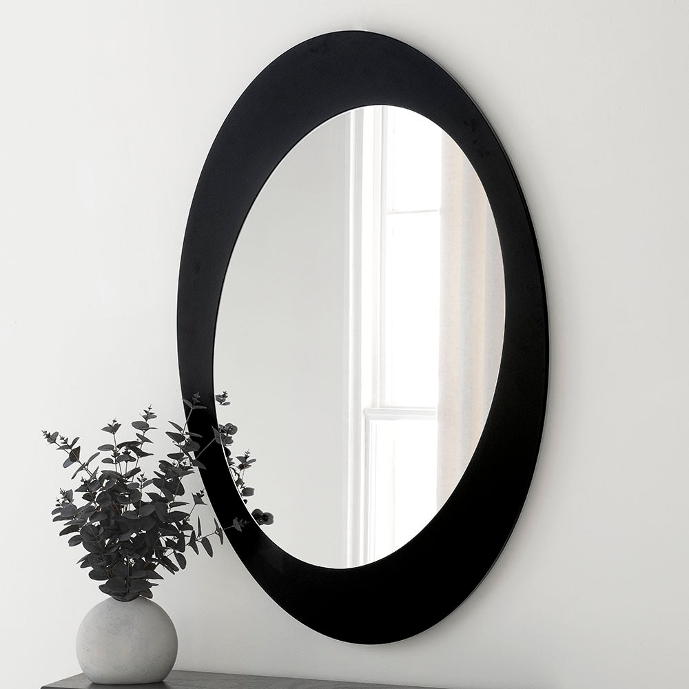 Olivias Luna Oval Wall Mirror In Black