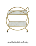 Gold Mirrored Drinks Trolley