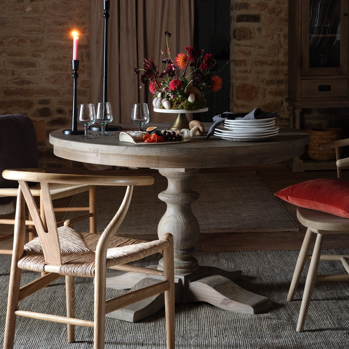 Product photograph of Garden Trading Topsham Round Dining Table In Natural from Olivia's.