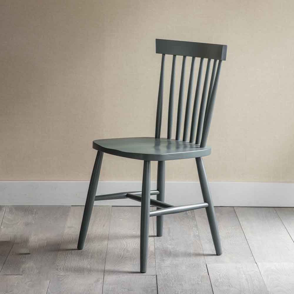 Product photograph of Garden Trading Pair Of Spindle Back Chairs In Forest Green Outlet from Olivia's