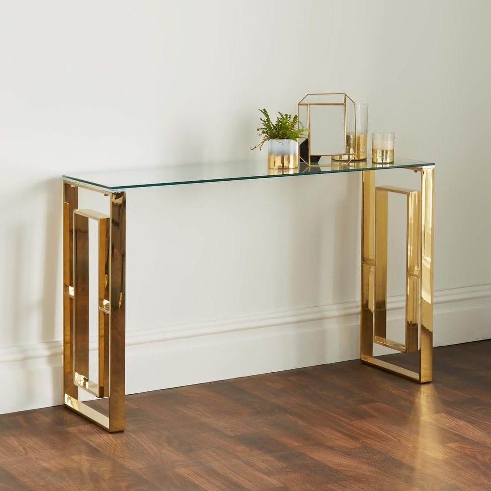 Product photograph of Native Home Console Table Milano Gold Gold from Olivia's.