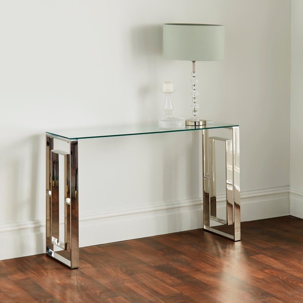 Product photograph of Native Home Console Table Milano Silver Silver from Olivia's.