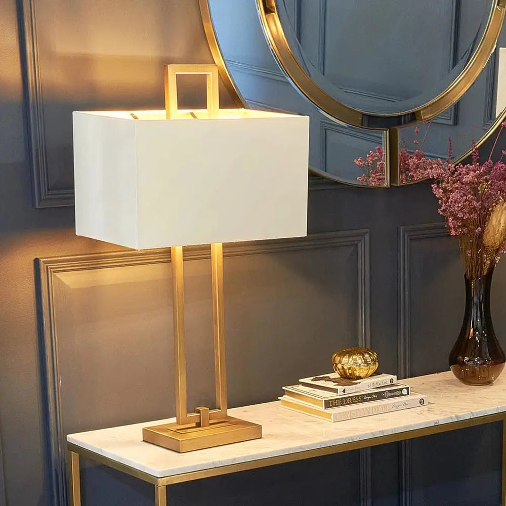 Product photograph of Rv Astley Danby Table Lamp In An Antique Brass Finish from Olivia's.