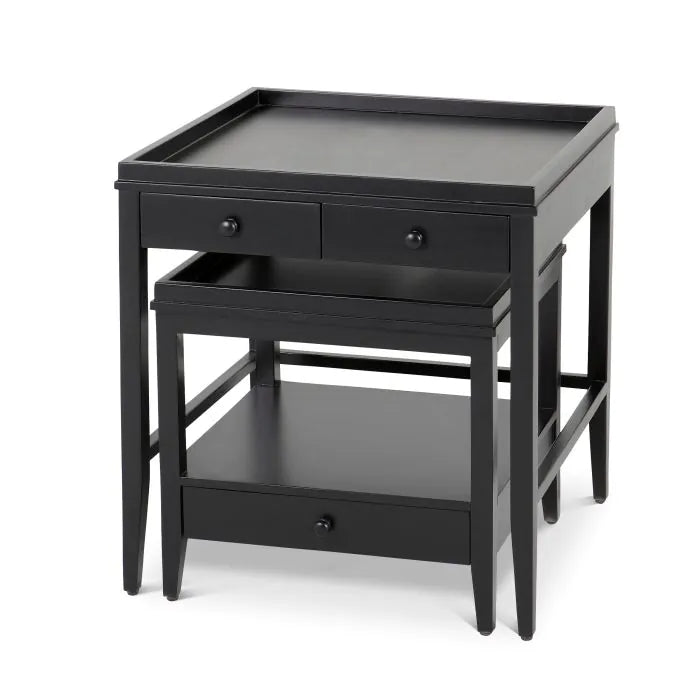Product photograph of Eichholtz Bleeker Set Of 2 Side Tables In Black Finish from Olivia's