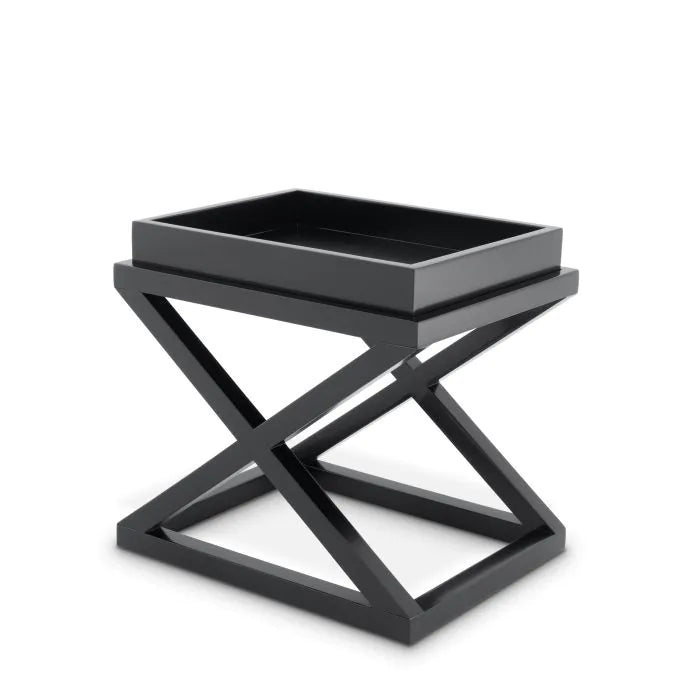 Product photograph of Eichholtz Mcarthur Side Table In Waxed Black Finish from Olivia's
