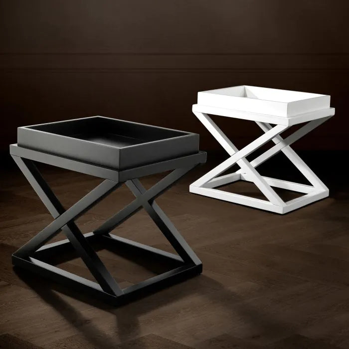 Product photograph of Eichholtz Mcarthur Side Table In Waxed Black Finish from Olivia's.
