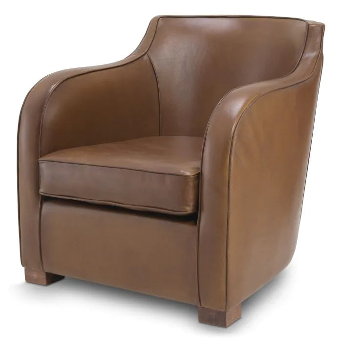Product photograph of Eichholtz Berkshire Club Chair In Tobacco Leather from Olivia's