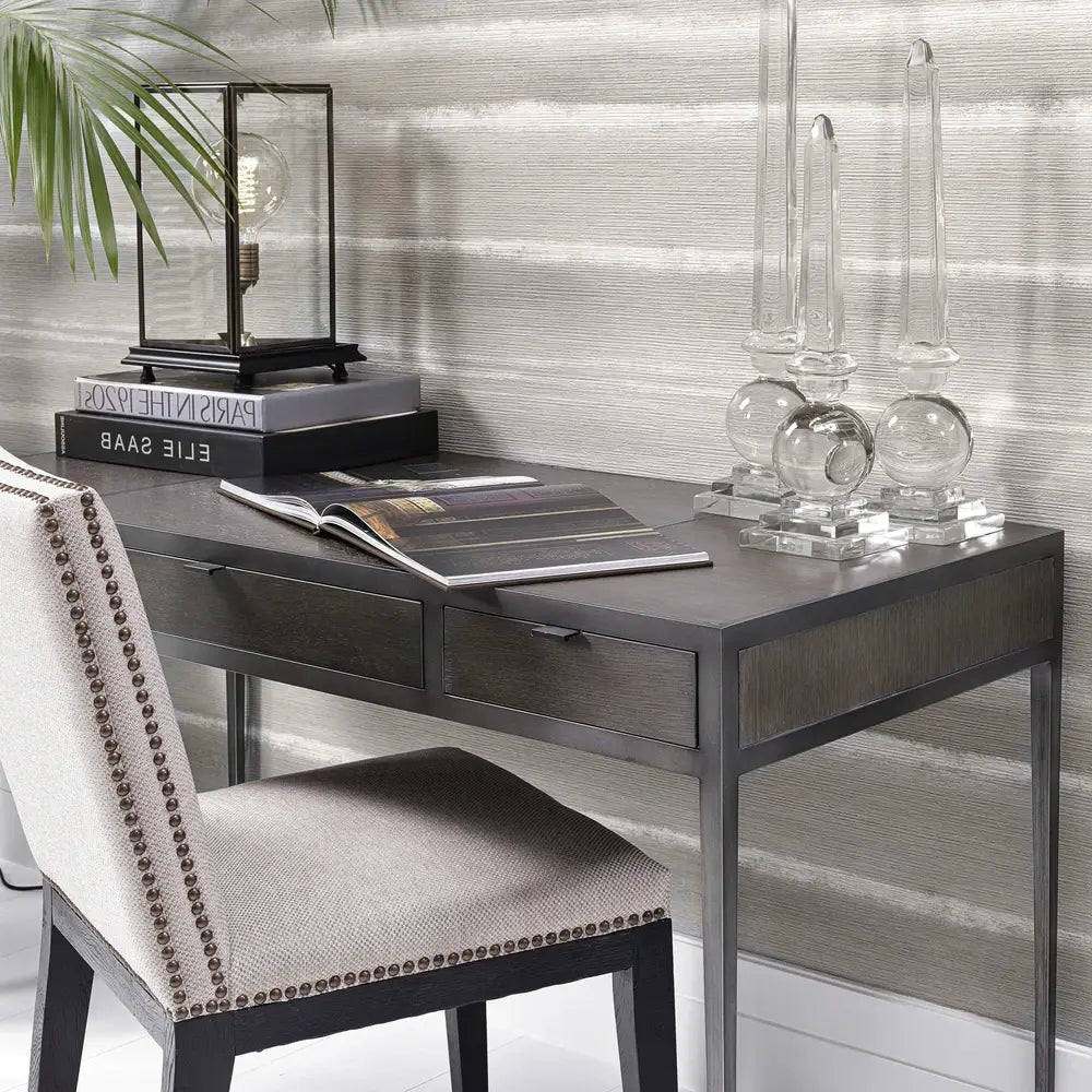 Product photograph of Eichholtz Scavullo Desk In Straight Charcoal Brown Oak Veneer from Olivia's.