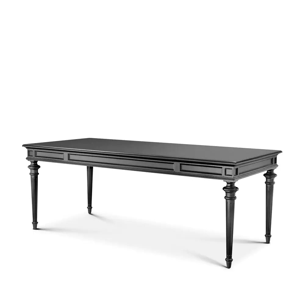Eichholtz Wallace Dining Table In Waxed Black Finish