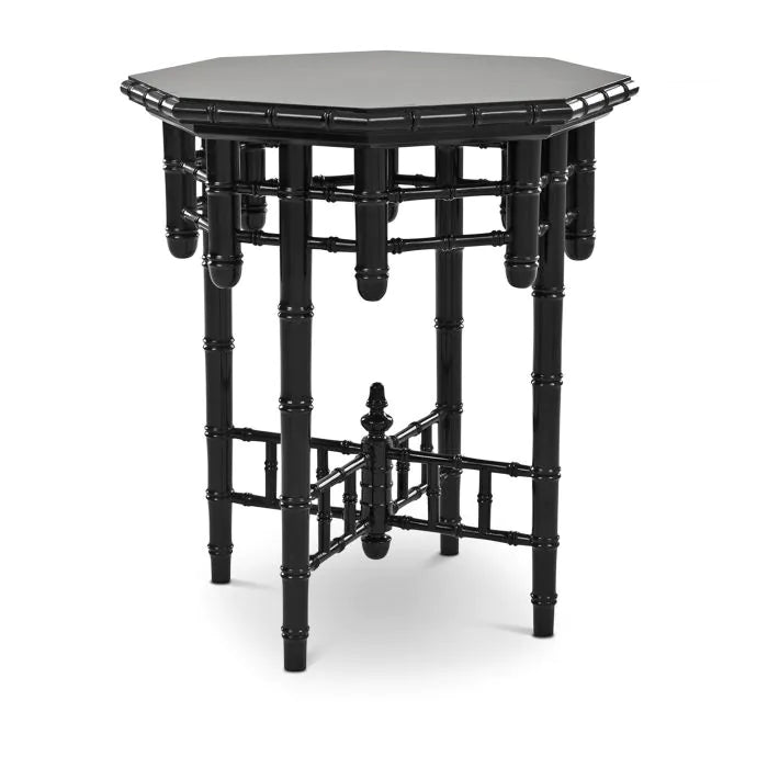 Product photograph of Eichholtz Octagonal Side Table In Piano Black Finish from Olivia's
