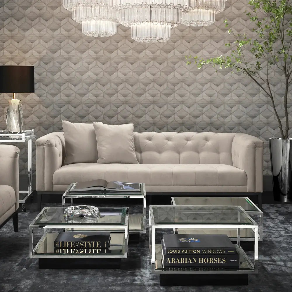 Product photograph of Eichholtz Cesare Sofa In Pebble Grey from Olivia's.