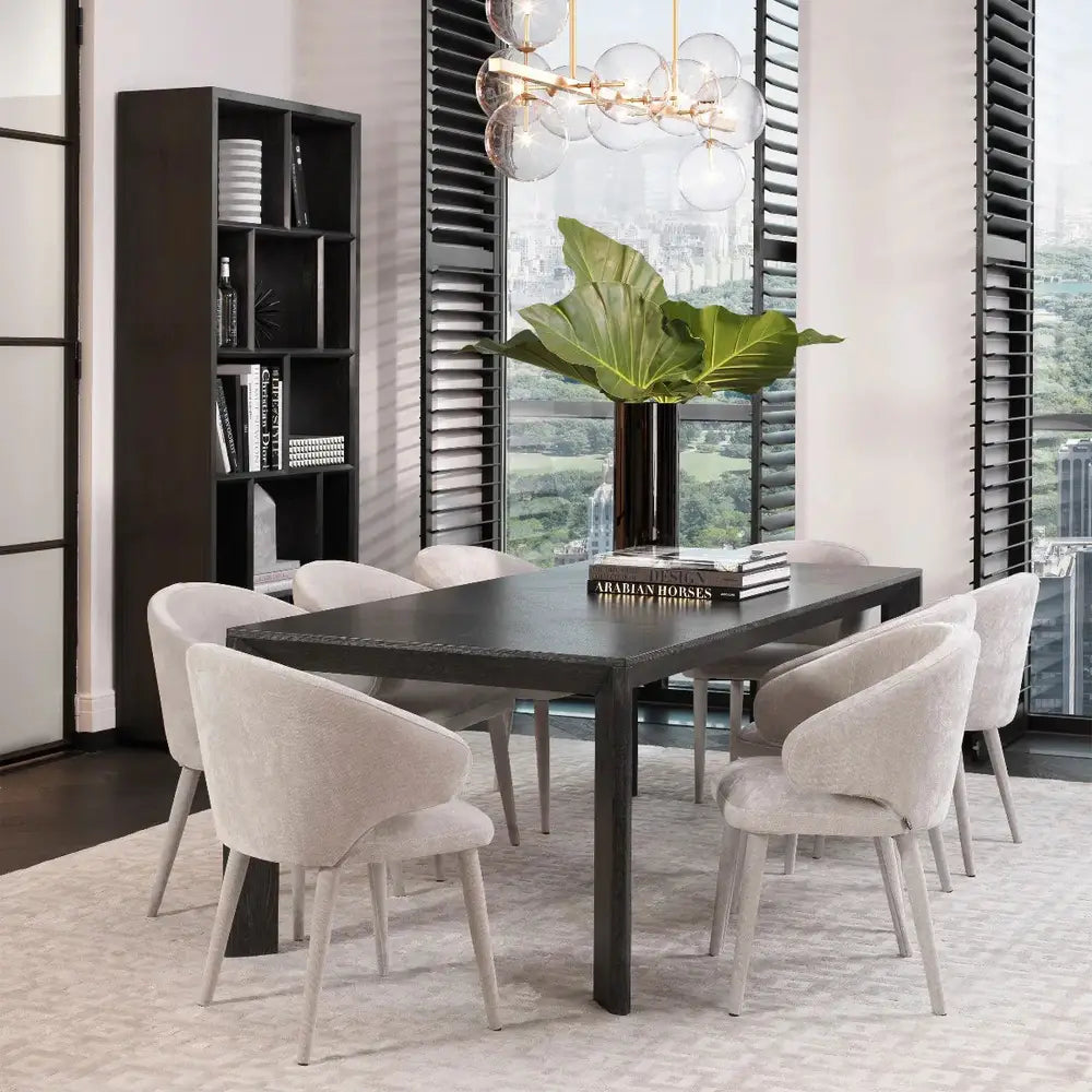 Product photograph of Eichholtz Tremont Dining Table In Charcoal Grey Oak Veneer from Olivia's.